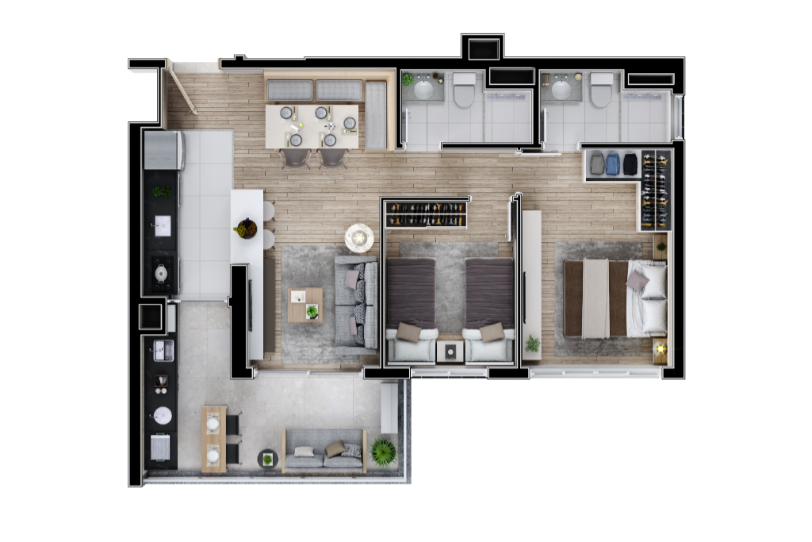 Planta 01 - 2 dorm 64m².png