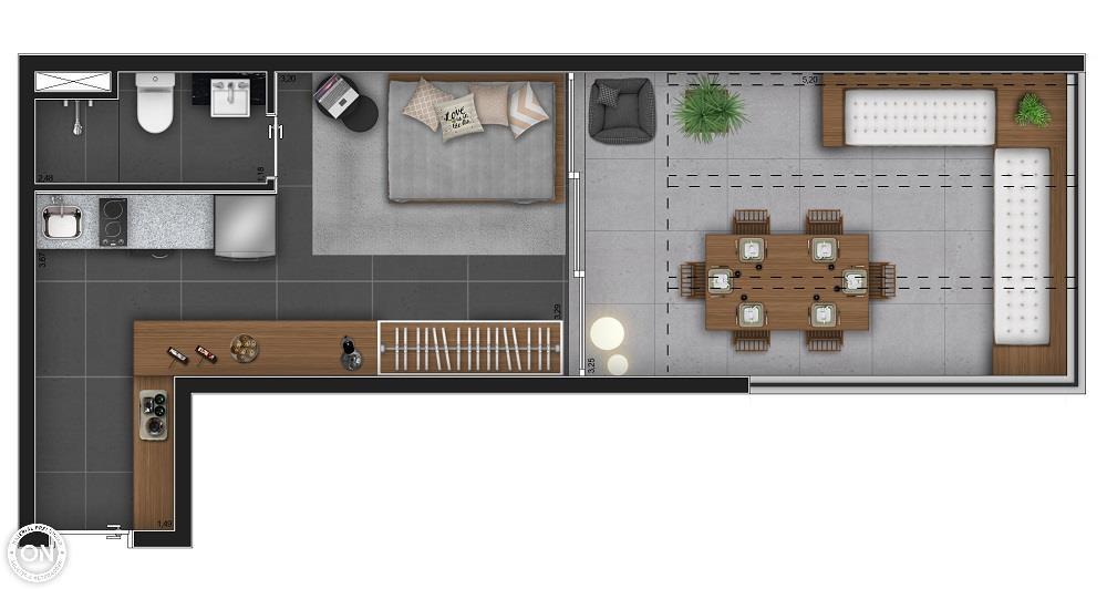 Planta 10 - 1 dorm 43m² - sudio - garden.jpg