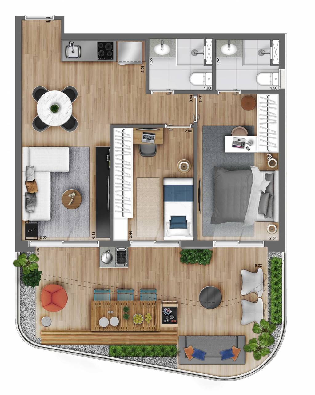 Planta 06 - 2 dorm 85m² - garden.jpg