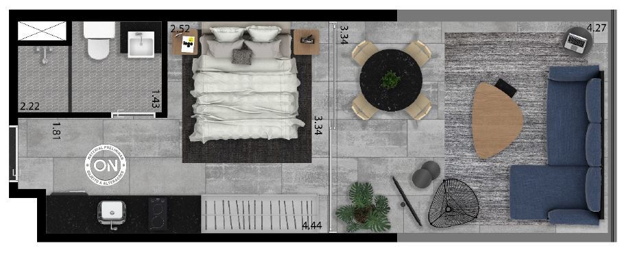 Planta 03 - 1 dorm 33m² - garden.JPG
