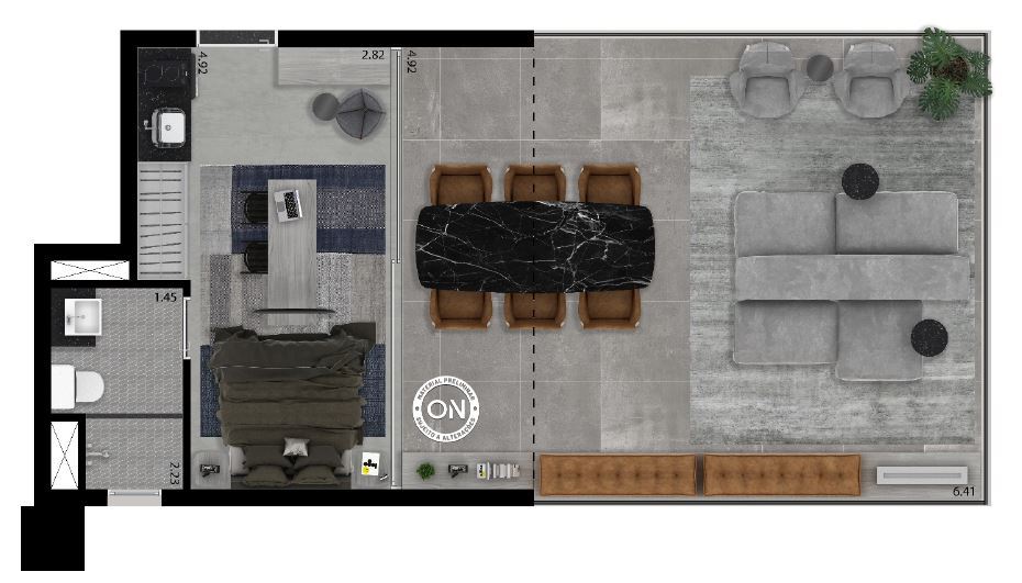 Planta 04 - 1 dorm 57m² - garden.JPG