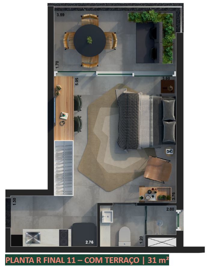 Planta 10 - 1 dorm 31m² - studio.JPG