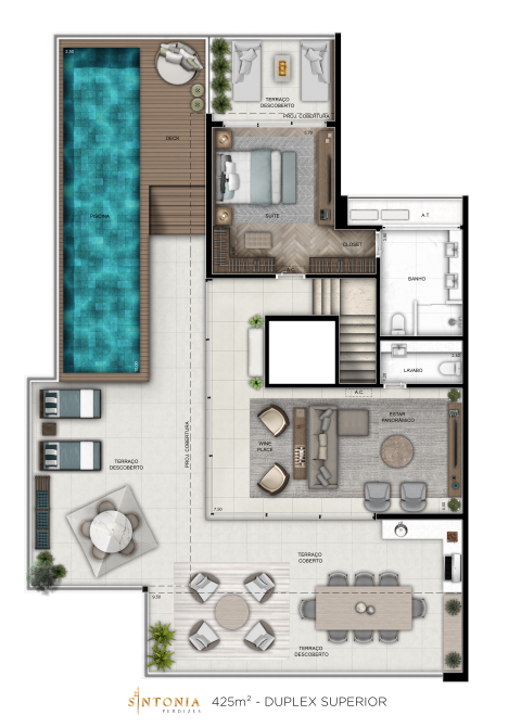 Planta 18 - 4 dorm 425m² - duplex superior.png
