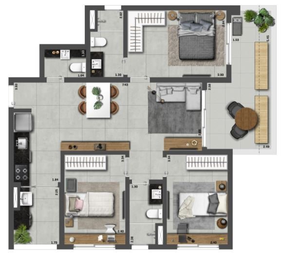 Planta 06 - 3 dorm 94 10m² - garden.JPG