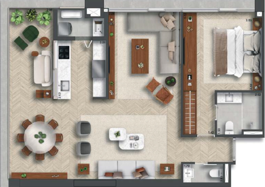Planta 04 - 1 dorm 90m².PNG