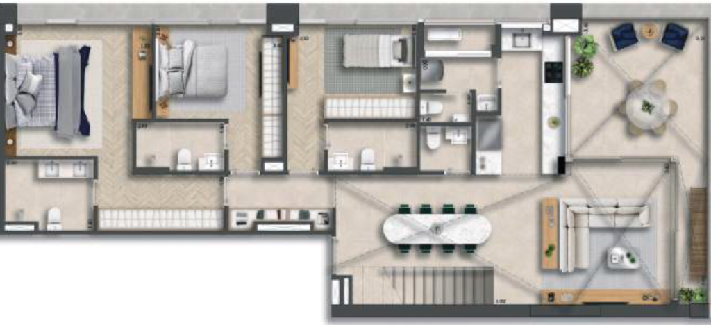 Planta 17 - 4 dorm 340m² - duplex inferior.PNG