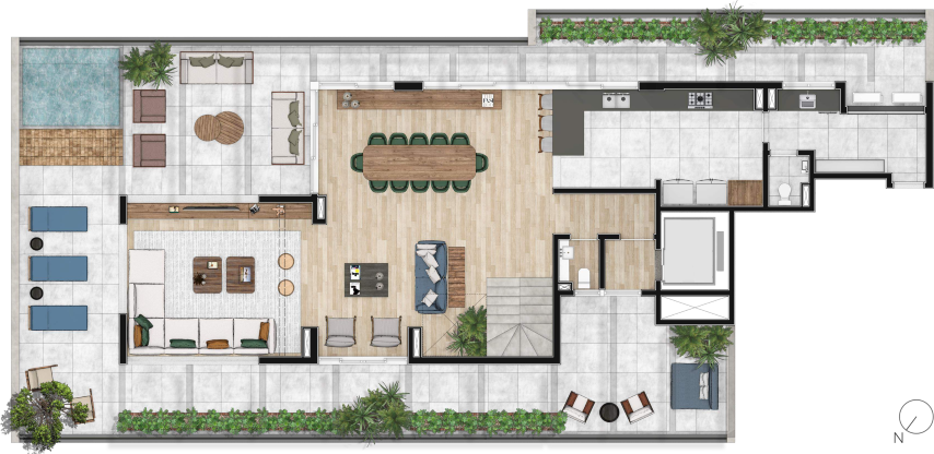 Planta 10 - 4 dorm 438m² - duplex - inferior.png