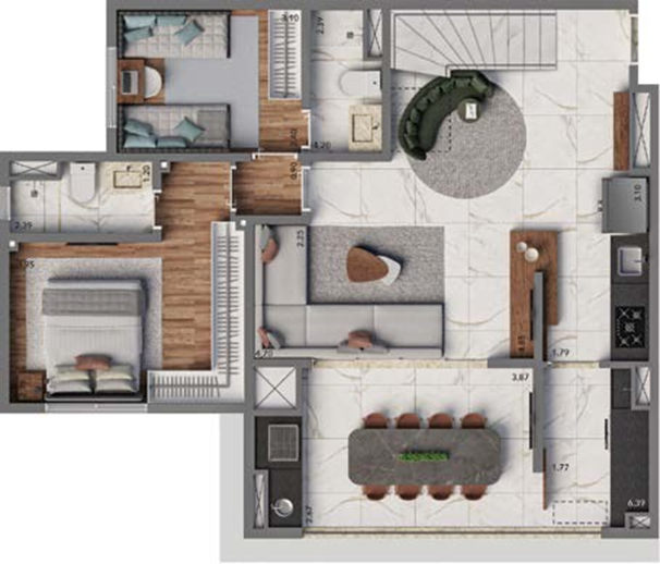Planta 06 - 2 dorm 157m² - duplex inferior.png