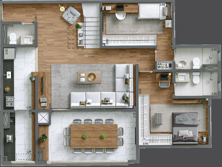 Planta 06 - 3 dorm 187m² - duplex inferior.PNG