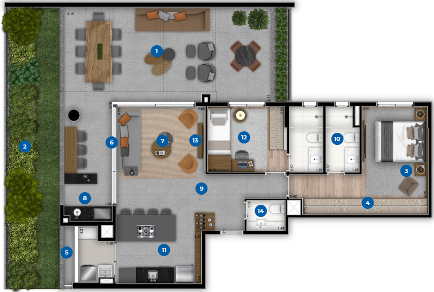 Planta 03 - 2 dorm 145m² - garden.PNG