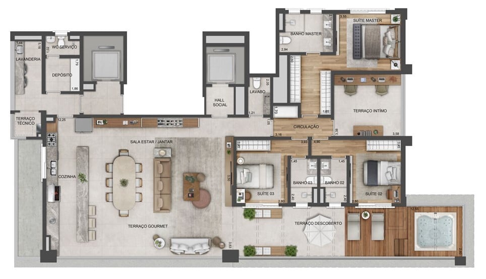 Planta 02 - 3 dorm 237 50m² - garden.jpg