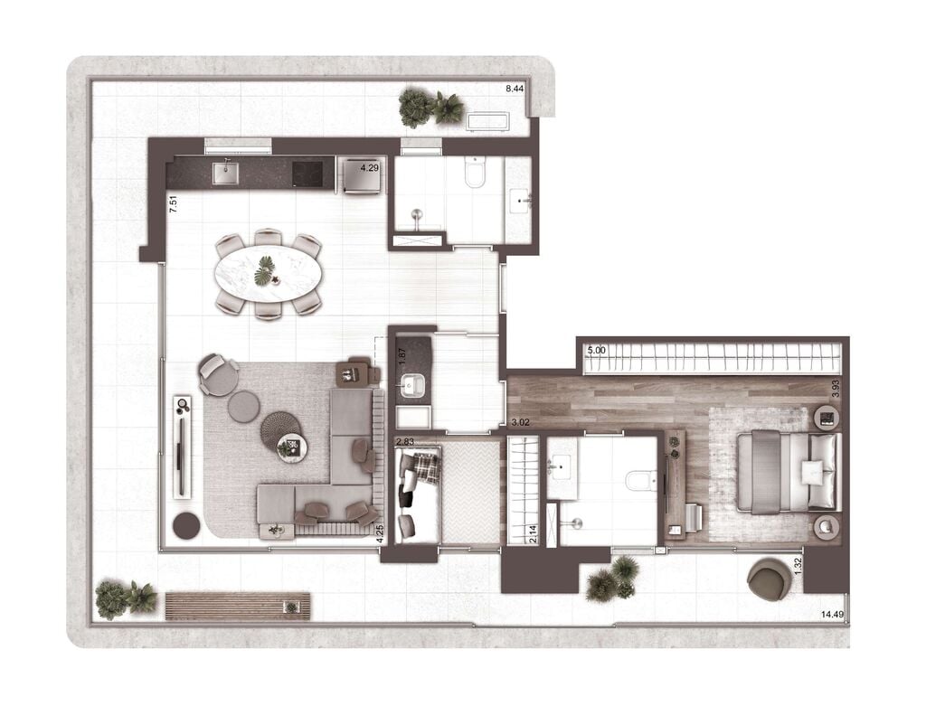 Planta 11 - 2 dorm 123m² - garden.jpg