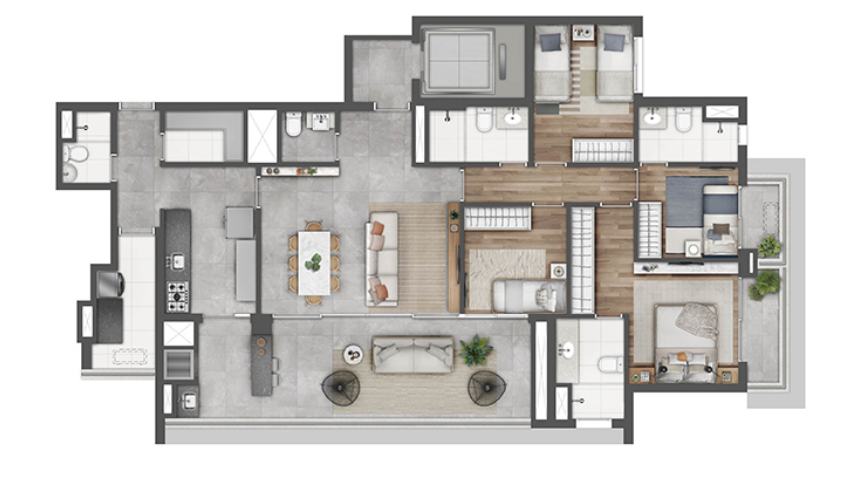Planta 01 - 4 dorm 146m².png